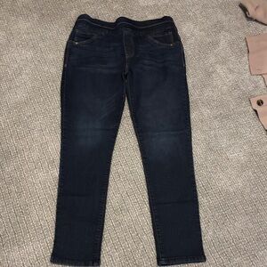 Democracy Dark Wash Women’s Skinny Jeans with elastic waist- Navy Blue